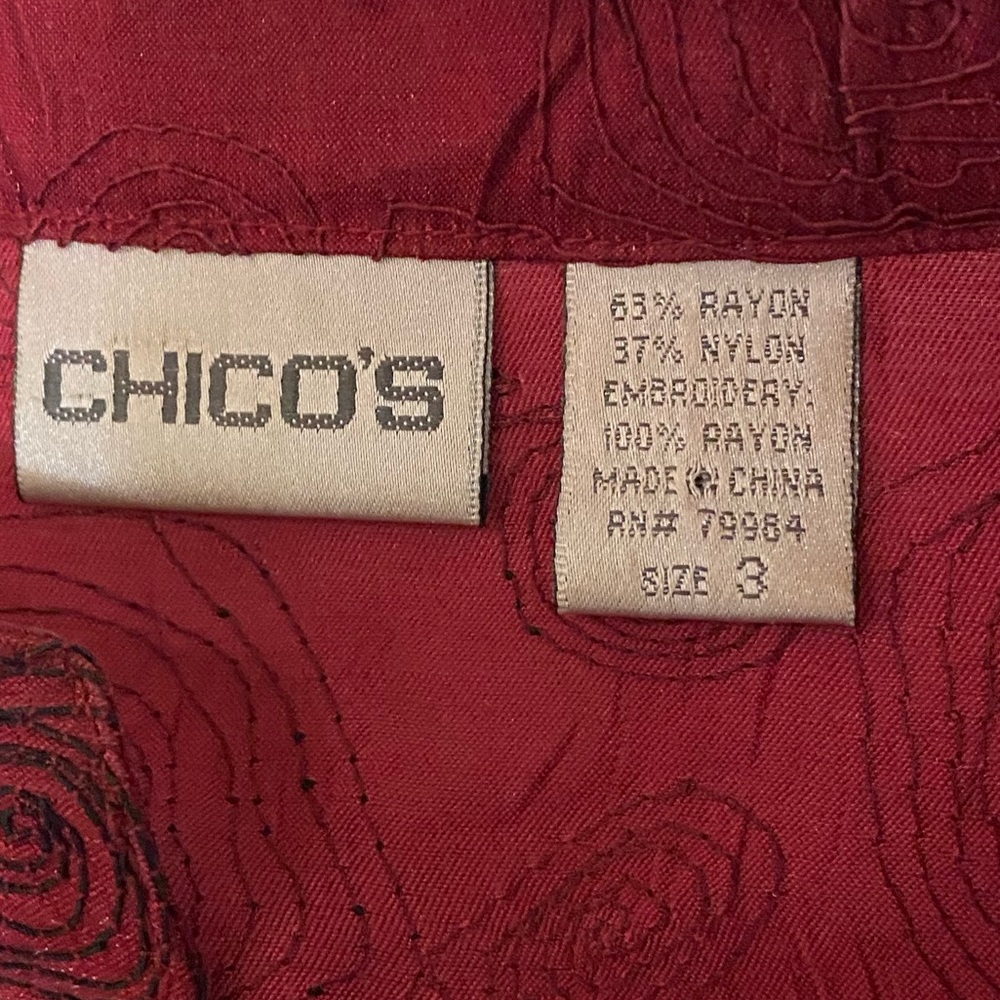 Chico’s Button Down Duster Length Tunic With Embr… - image 3